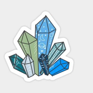 Cool Toned Crystal with Doodles Sticker